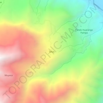 Mappa topografica Tallas, altitudine, rilievo