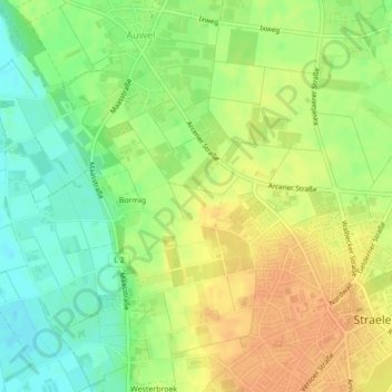 Mappa topografica Gieselberg, altitudine, rilievo