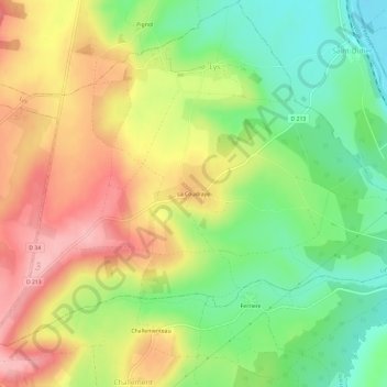 Mappa topografica La Coudraye, altitudine, rilievo