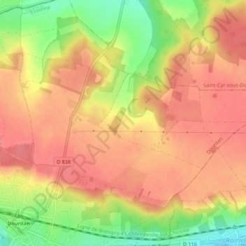 Mappa topografica Vaubesnard, altitudine, rilievo
