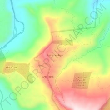 Mappa topografica Loma del Rayo, altitudine, rilievo