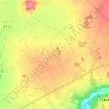 Mappa topografica Les Marches, altitudine, rilievo