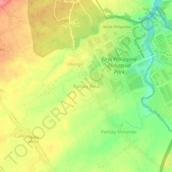 Mappa topografica Pantay Bata, altitudine, rilievo