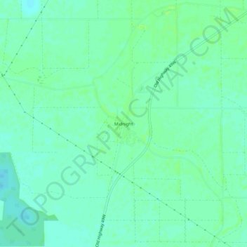 Mappa topografica Midnight, altitudine, rilievo