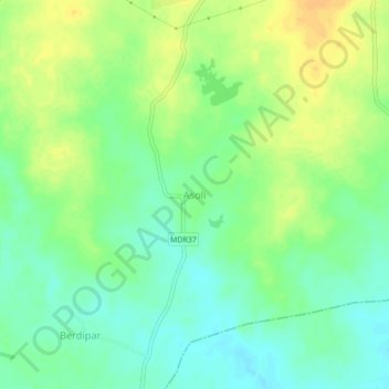 Mappa topografica Asoli, altitudine, rilievo
