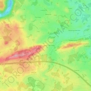 Mappa topografica Höhen, altitudine, rilievo