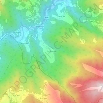 Mappa topografica Gramizzola, altitudine, rilievo