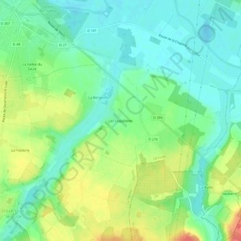 Mappa topografica Les Frapillières, altitudine, rilievo