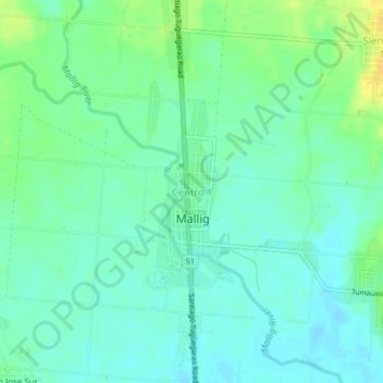 Mappa topografica Centro 1, altitudine, rilievo