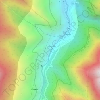 Mappa topografica Loreta, altitudine, rilievo