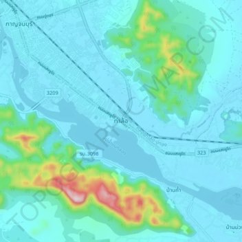 Mappa topografica Tha Lo, altitudine, rilievo