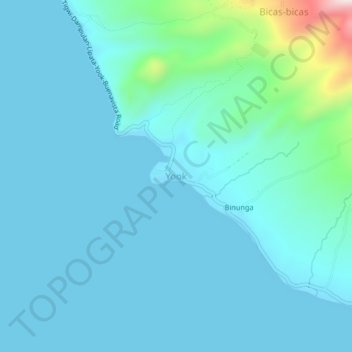 Mappa topografica Yook, altitudine, rilievo
