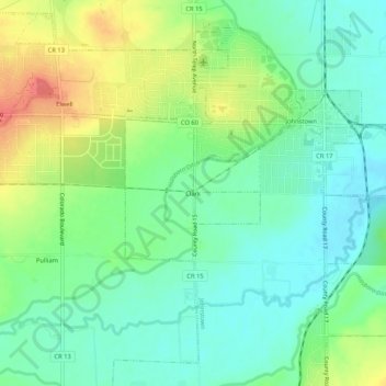 Mappa topografica Clark, altitudine, rilievo