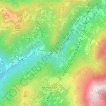 Mappa topografica Medeglia, altitudine, rilievo