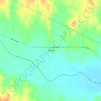 Mappa topografica Lake City, altitudine, rilievo