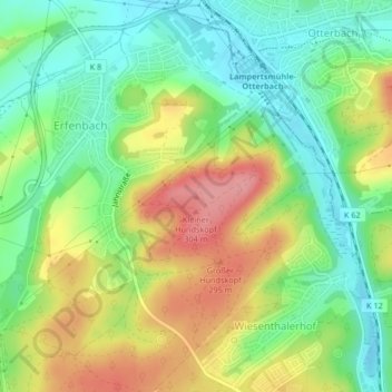 Mappa topografica Maienberg, altitudine, rilievo