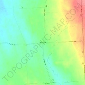 Mappa topografica Merrifield, altitudine, rilievo