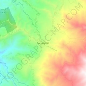Mappa topografica Paispamba, altitudine, rilievo