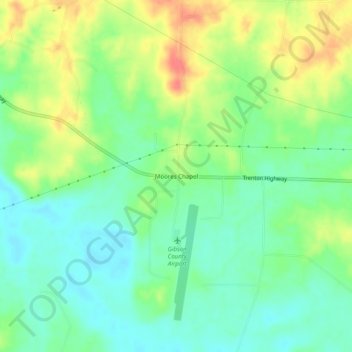 Mappa topografica Moores Chapel, altitudine, rilievo