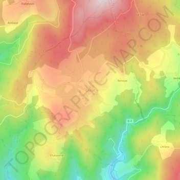 Mappa topografica Collat, altitudine, rilievo