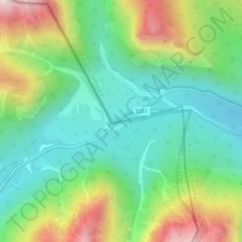 Mappa topografica Passo Cimabanche, altitudine, rilievo