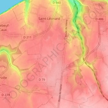 Mappa topografica La Croix Bigot, altitudine, rilievo
