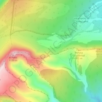 Mappa topografica Arroya, altitudine, rilievo