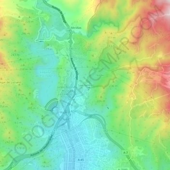 Mappa topografica San Telmo, altitudine, rilievo