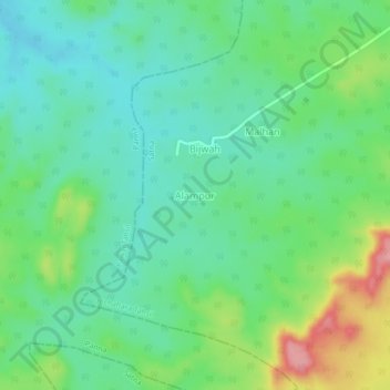 Mappa topografica Alampur, altitudine, rilievo