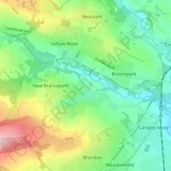 Mappa topografica Alum Waters, altitudine, rilievo