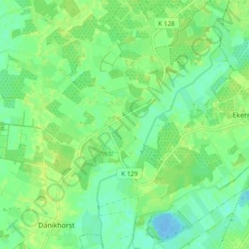 Mappa topografica Querenstede, altitudine, rilievo