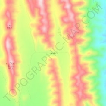 Mappa topografica Leesville, altitudine, rilievo