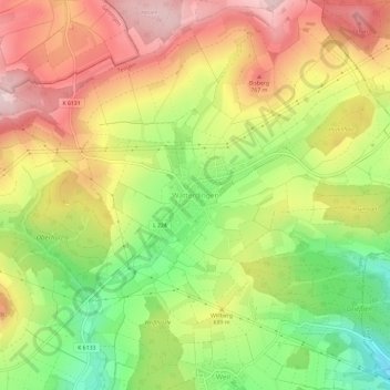 Mappa topografica Watterdingen, altitudine, rilievo