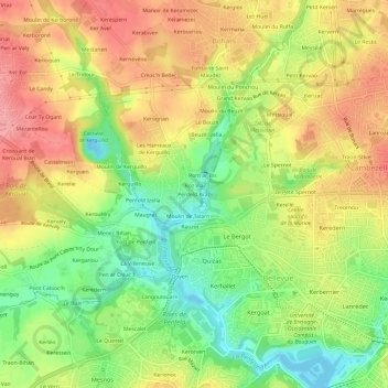Mappa topografica Penfeld Braz, altitudine, rilievo