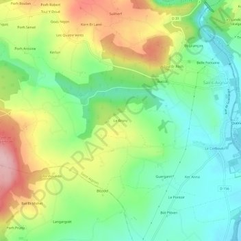Mappa topografica Le Bronz, altitudine, rilievo