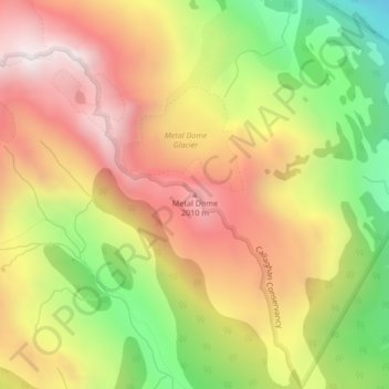 Mappa topografica Metal Dome, altitudine, rilievo