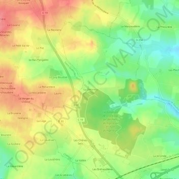 Mappa topografica La Deloire, altitudine, rilievo