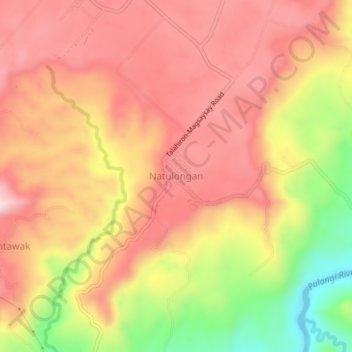 Mappa topografica Natulongan, altitudine, rilievo