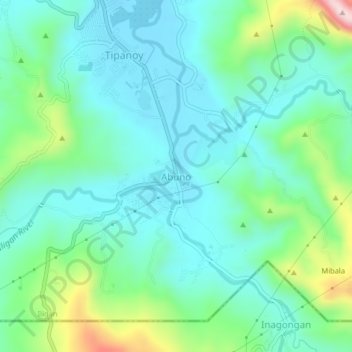 Mappa topografica Abuno, altitudine, rilievo