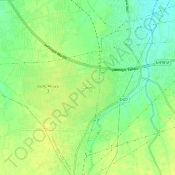 Mappa topografica Dared, altitudine, rilievo