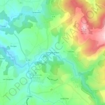 Mappa topografica Coulagnes Basses, altitudine, rilievo