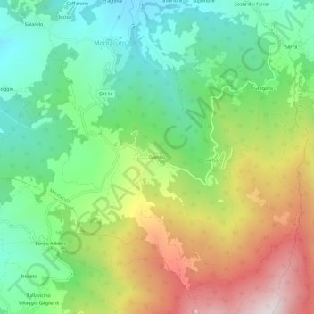 Mappa topografica Giarolo, altitudine, rilievo