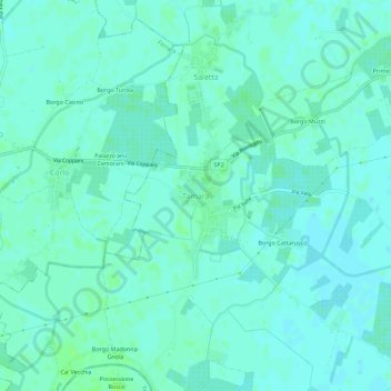 Mappa topografica Tamara, altitudine, rilievo