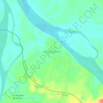 Mappa topografica Maldonadillo, altitudine, rilievo