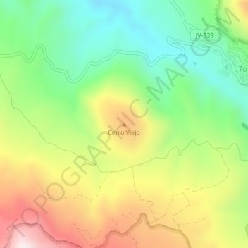 Mappa topografica Cerro Viejo, altitudine, rilievo