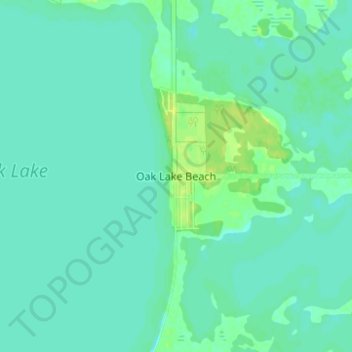 Mappa topografica Oak Lake Beach, altitudine, rilievo