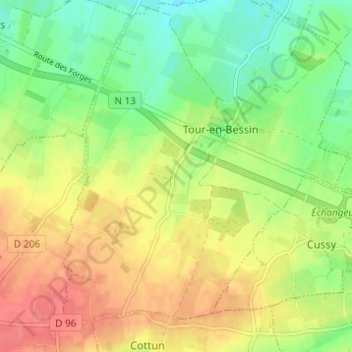 Mappa topografica La Campagne, altitudine, rilievo