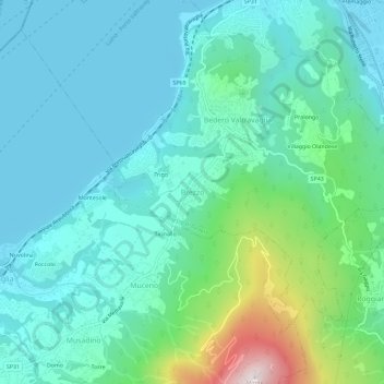 Mappa topografica Brezzo, altitudine, rilievo