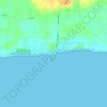 Mappa topografica Campomarino di Maruggio, altitudine, rilievo