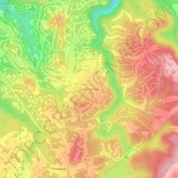 Mappa topografica Glade Springs, altitudine, rilievo